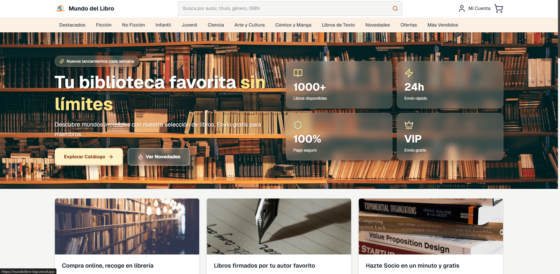Screenshot of Mundo del Libro
